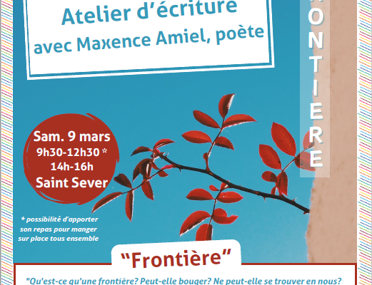 Atelier d’écriture à Saint-Sever avec Maxence Amiel / 9 mars